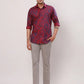 Raymond Men Violet Jacquard Slim Fit Cotton Regular Collar Shirt