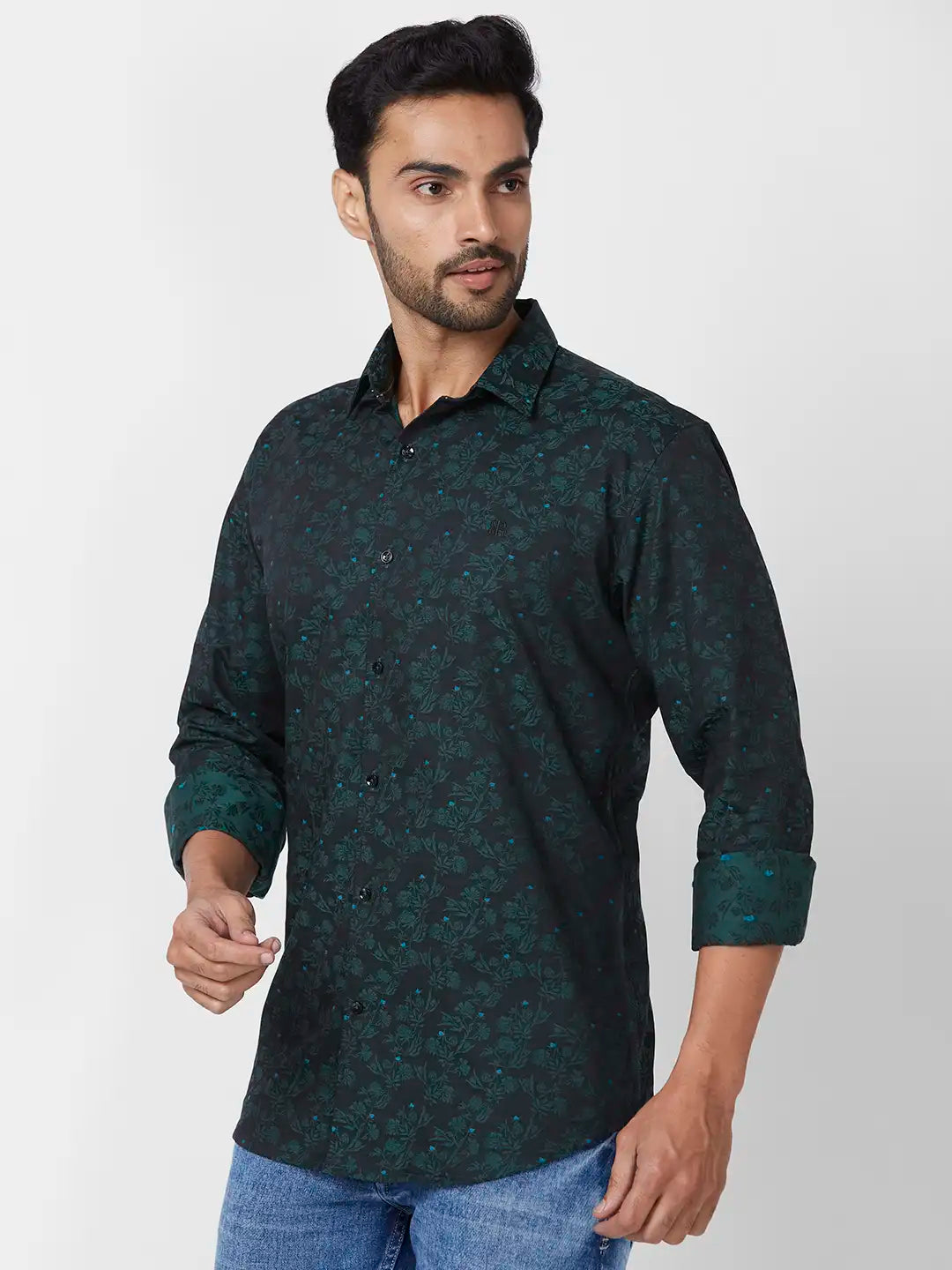 Raymond Regular Fit Printed Medium Red Shirt