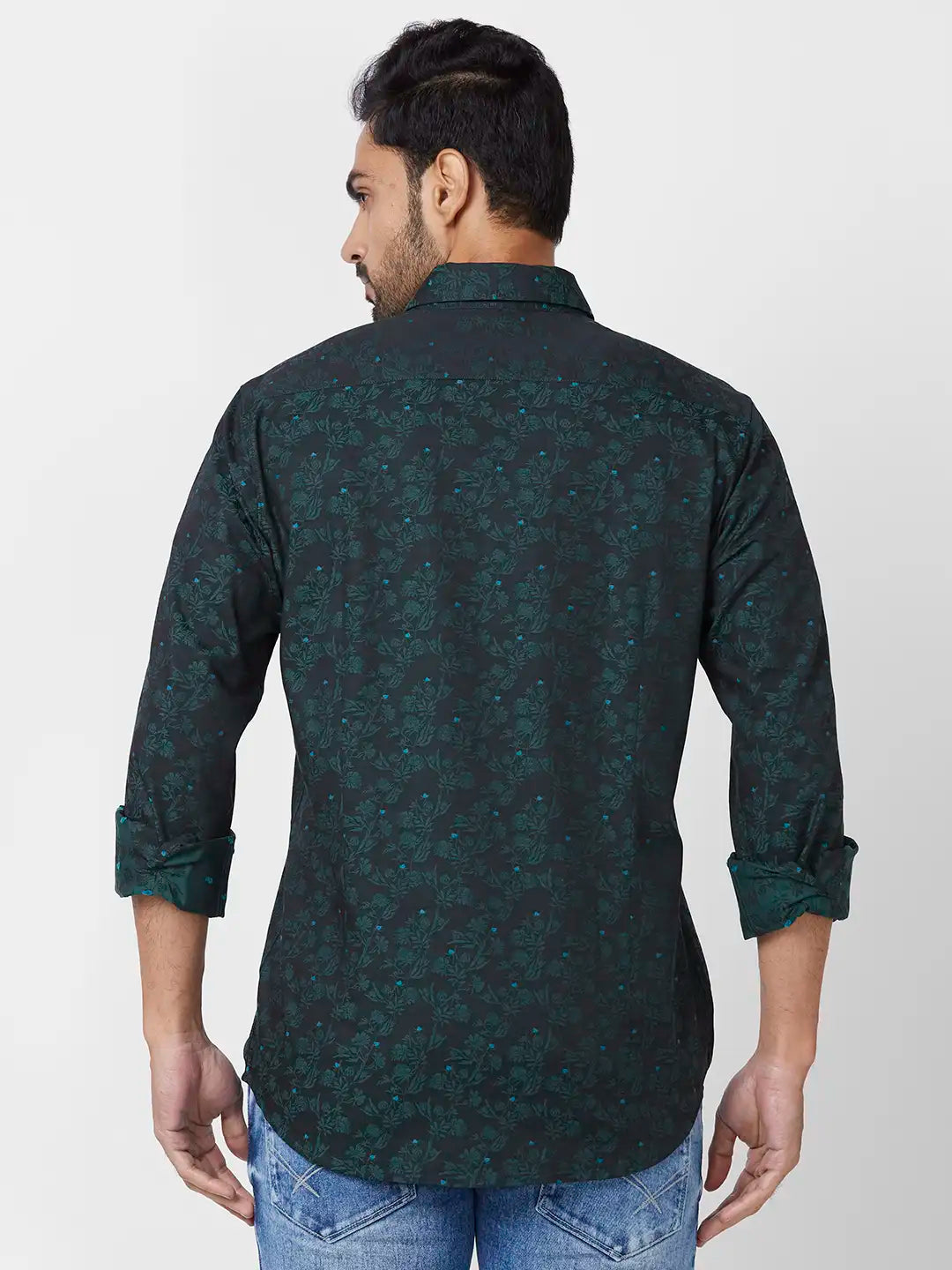 Raymond Regular Fit Printed Medium Red Shirt