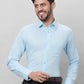 Raymond Men Blue Solid Slim Fit Linen Blend Shirts