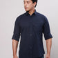 Raymond Men Petrol Slim Fit Solid Cotton Regular Collar Shirts