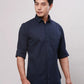 Raymond Men Petrol Slim Fit Solid Cotton Regular Collar Shirts