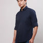 Raymond Men Petrol Slim Fit Solid Cotton Regular Collar Shirts