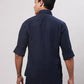 Raymond Men Petrol Slim Fit Solid Cotton Regular Collar Shirts