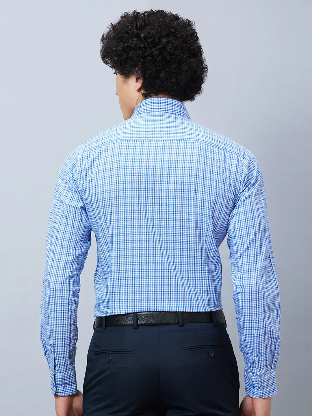 Raymond Men Blue Structure Contemporary Fit Cotton Shirts