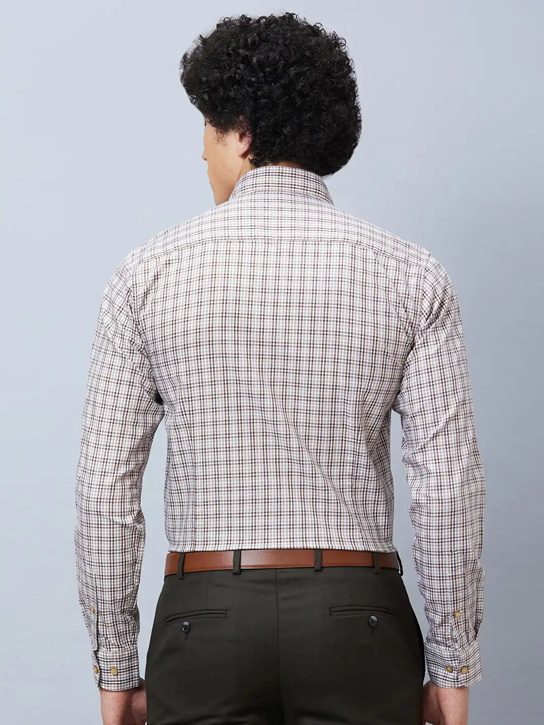 Raymond Men Green Checks Contemporary Fit Cotton Regular Collar Shirt