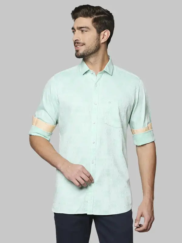 Men Contemporary Fit Yellow Shirt