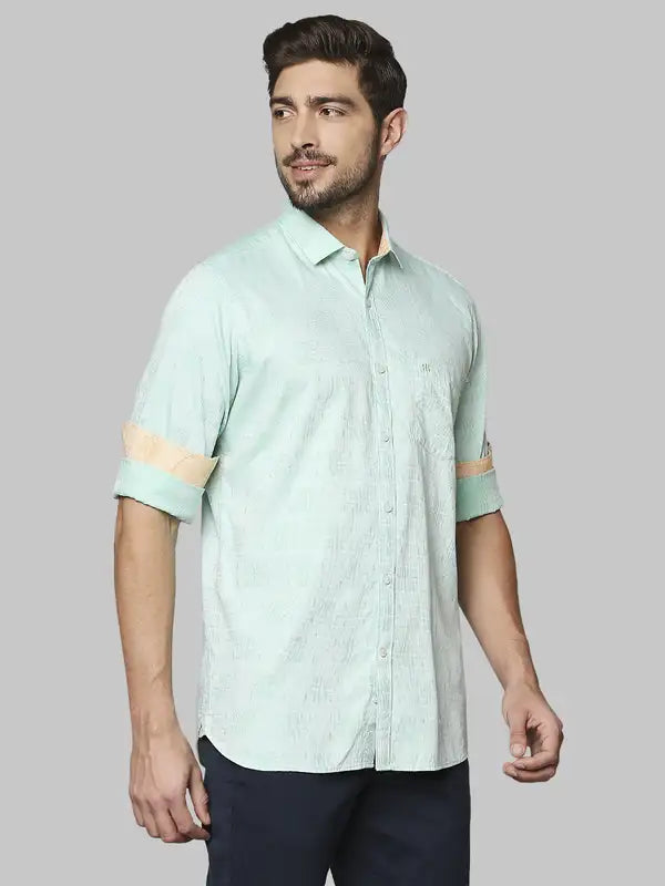 Men Contemporary Fit Yellow Shirt