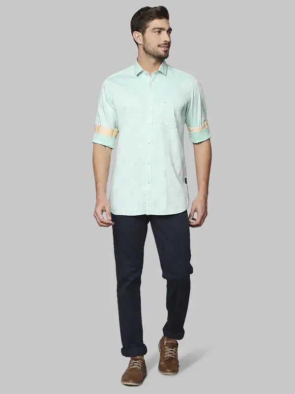 Men Contemporary Fit Yellow Shirt