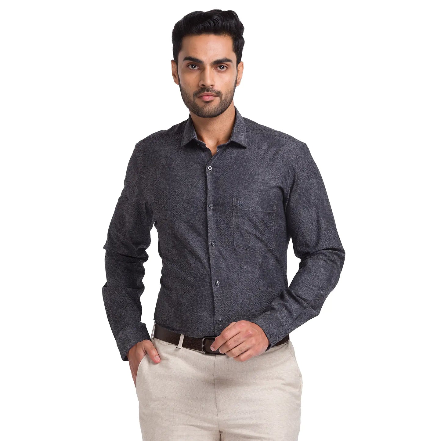 Men Contemporary Fit Brown Shirt