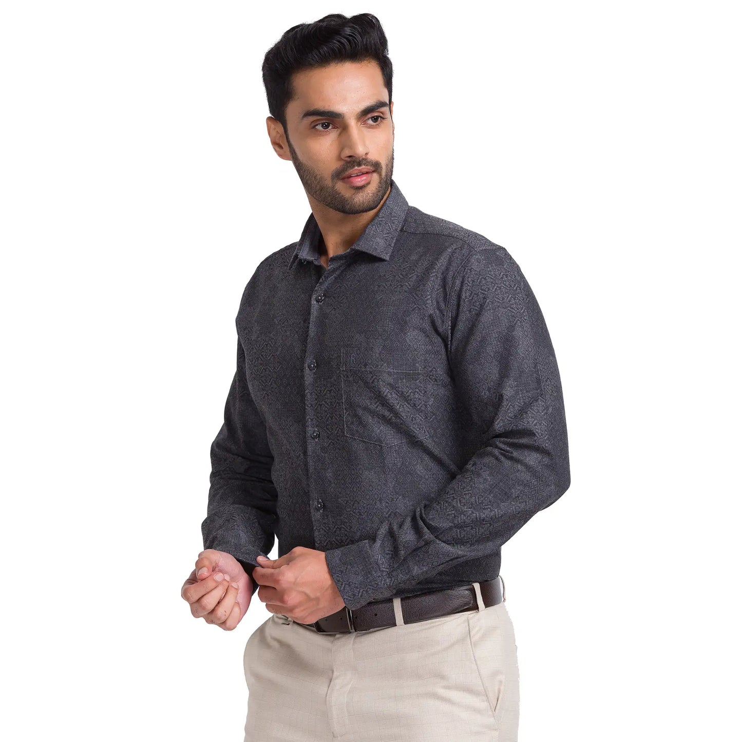Men Contemporary Fit Brown Shirt
