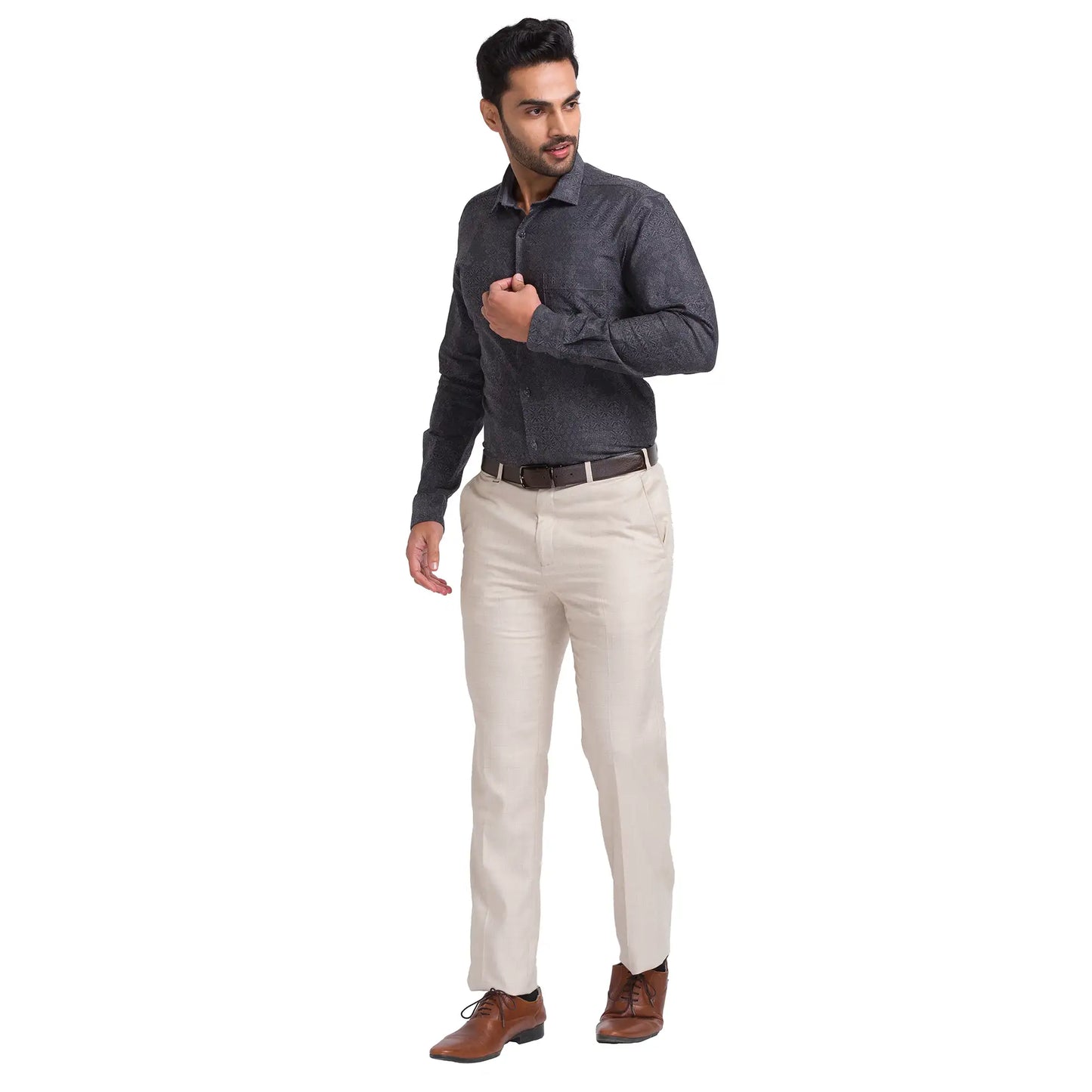 Men Contemporary Fit Brown Shirt