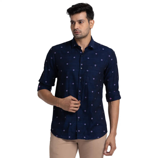 Men Contemporary Fit Grey Shirt