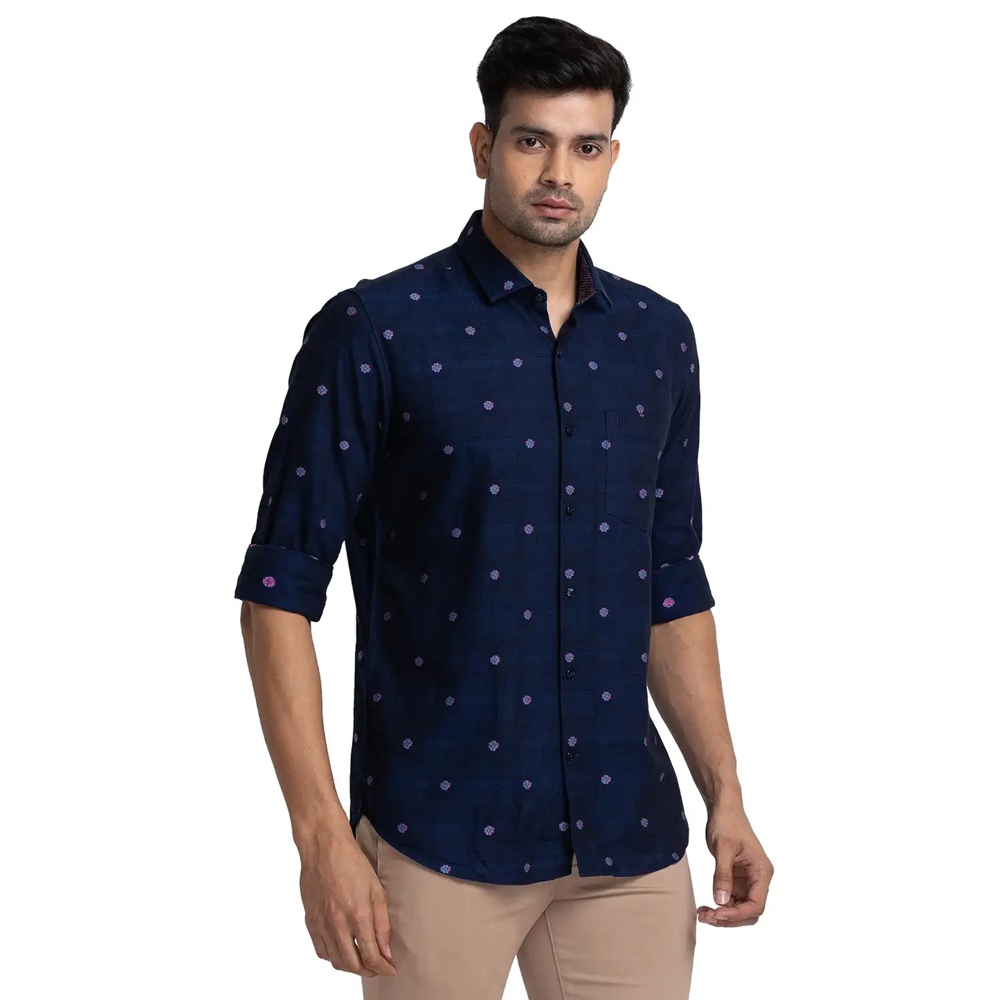 Men Contemporary Fit Grey Shirt