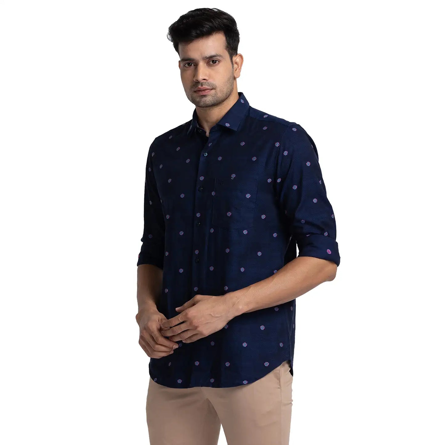 Men Contemporary Fit Grey Shirt