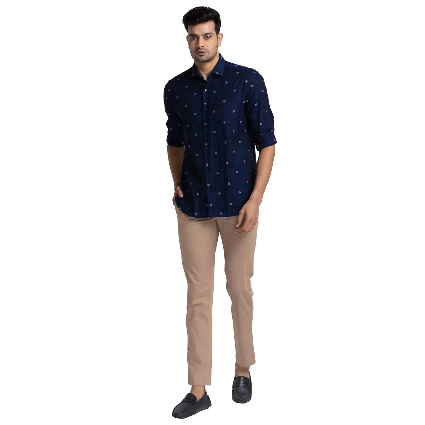 Men Contemporary Fit Grey Shirt