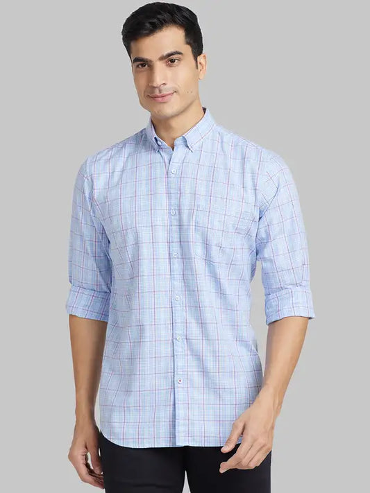 Men Contemporary With Pocket Fit Petrol Shirt