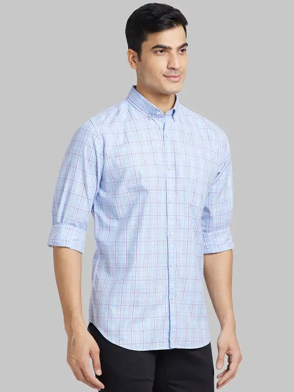 Men Contemporary With Pocket Fit Petrol Shirt