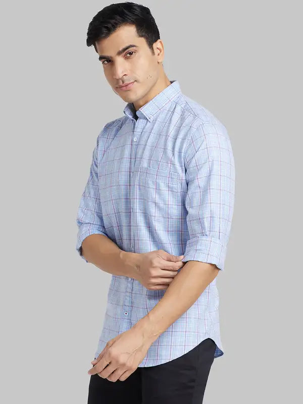 Men Contemporary With Pocket Fit Petrol Shirt
