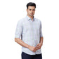 Men Blue Contemporary Fit Checks Cotton Regular Collar Shirts