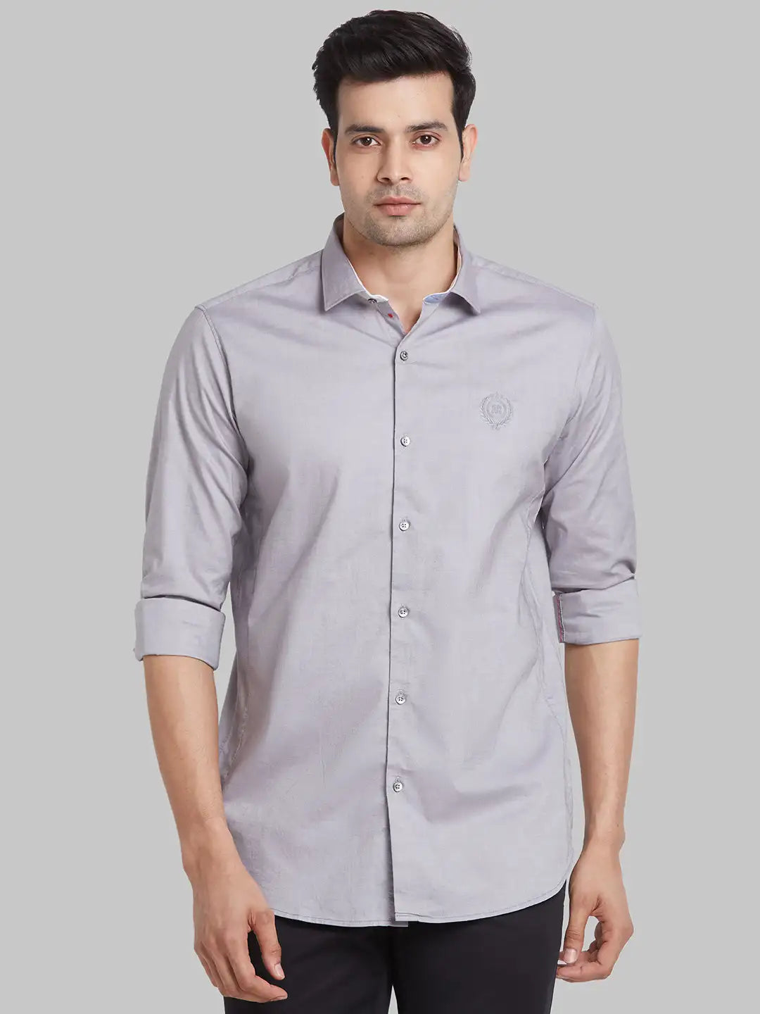Men Brown Contemporary With Pocket Solid Cotton Blend  Regular Collar Shirts