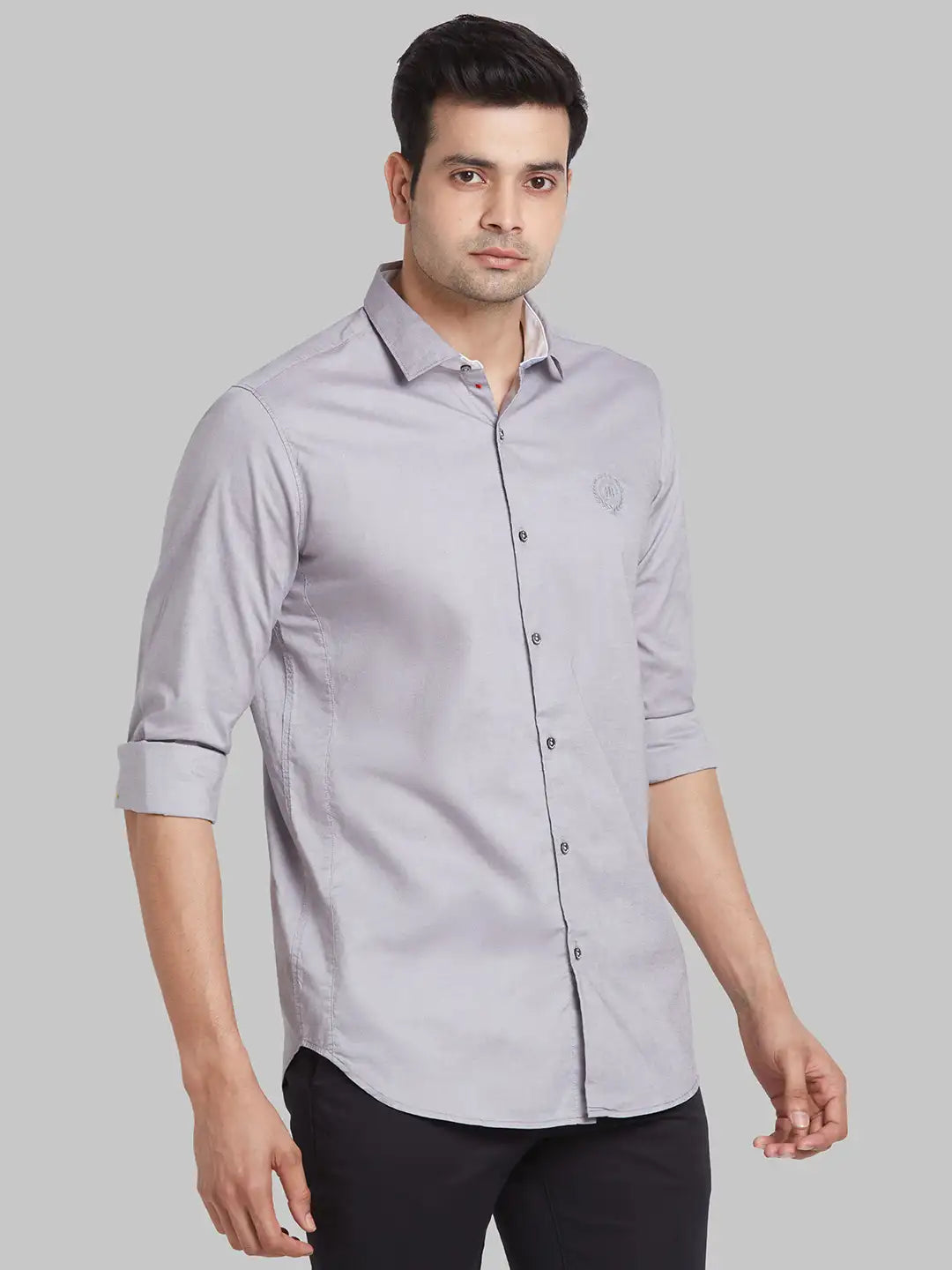 Men Brown Contemporary With Pocket Solid Cotton Blend  Regular Collar Shirts