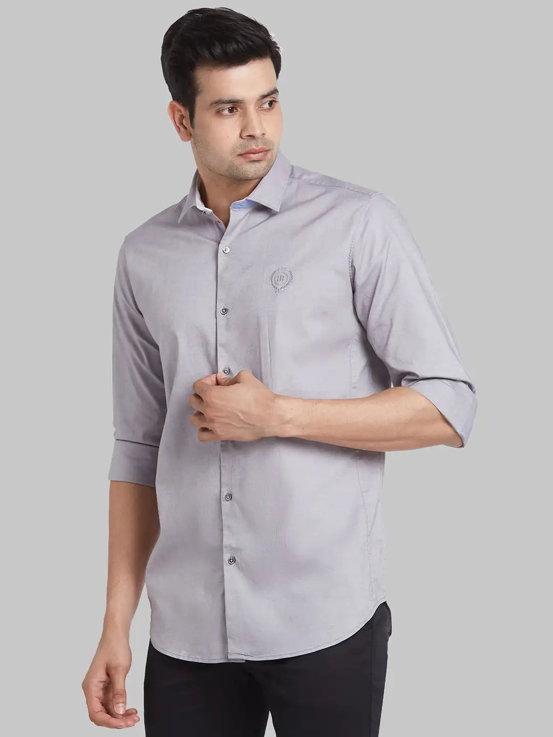 Men Brown Contemporary With Pocket Solid Cotton Blend  Regular Collar Shirts