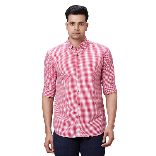 Men Grey Contemporary Print Cotton Regular Collar Shirts