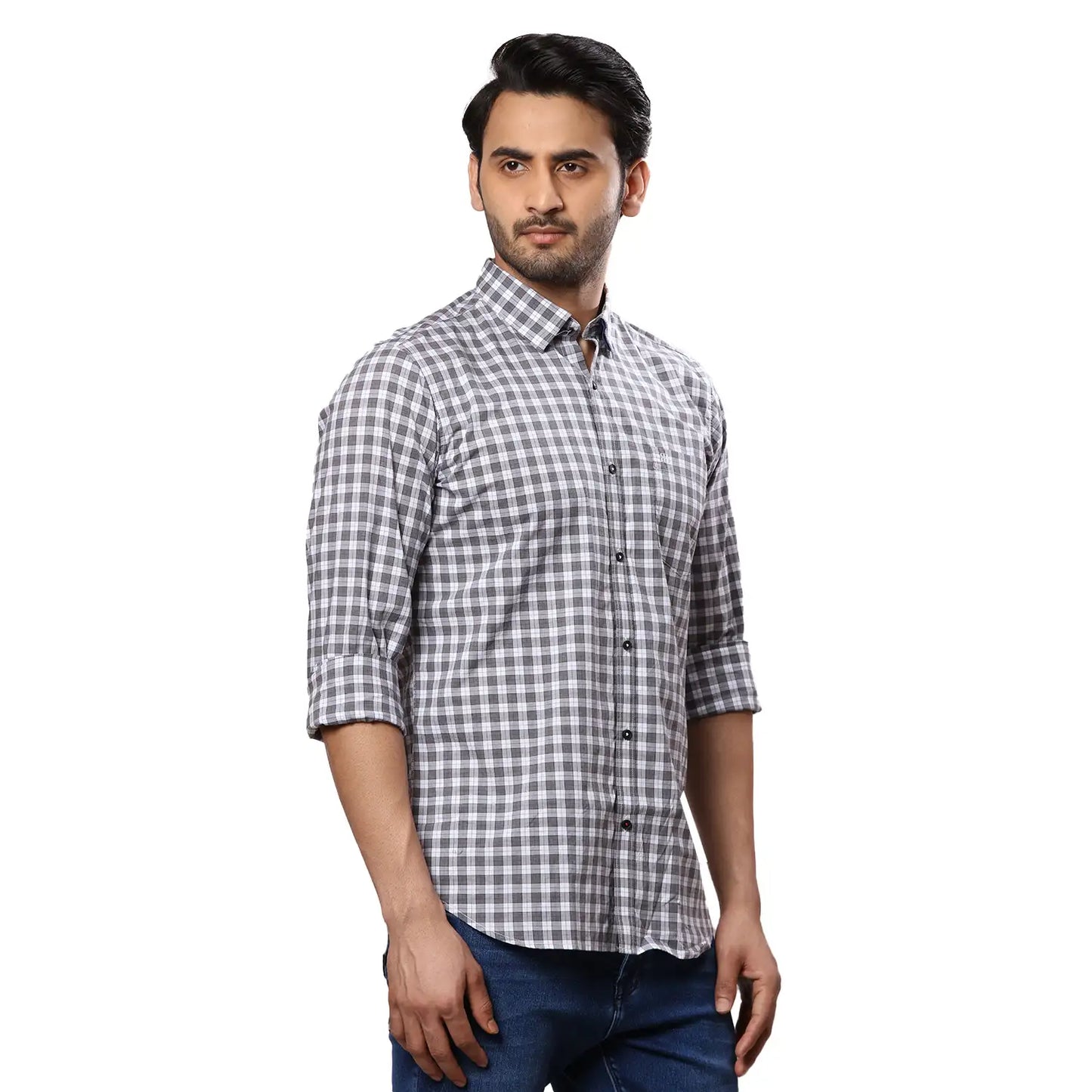 Men Violet Contemporary With Pocket Jacquard Cotton Regular Collar Shirts