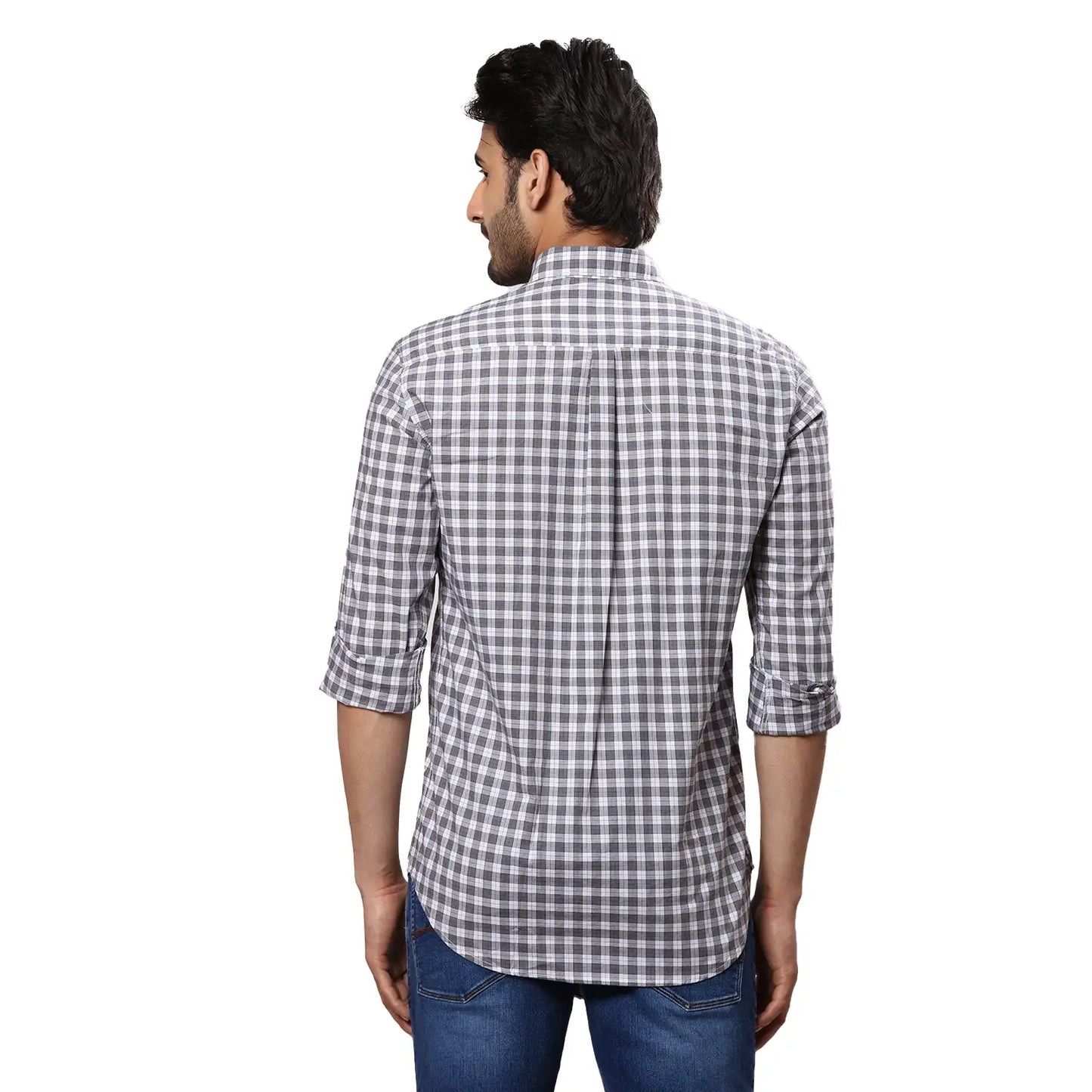Men Violet Contemporary With Pocket Jacquard Cotton Regular Collar Shirts