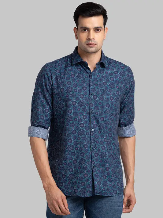 Men Contemporary With Pocket Fit Violet Shirt
