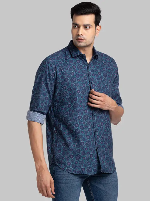 Men Contemporary With Pocket Fit Violet Shirt