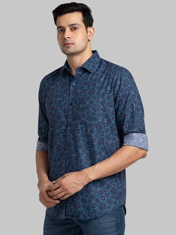 Men Contemporary With Pocket Fit Violet Shirt