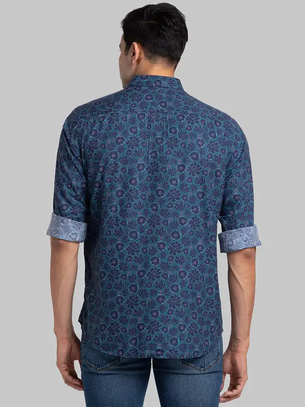 Men Contemporary With Pocket Fit Violet Shirt