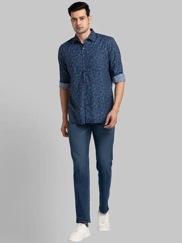 Men Contemporary With Pocket Fit Violet Shirt