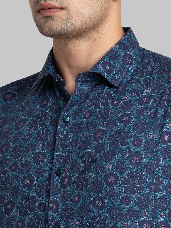 Men Contemporary With Pocket Fit Violet Shirt