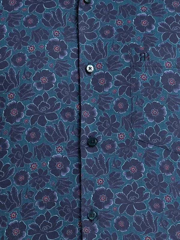 Men Contemporary With Pocket Fit Violet Shirt
