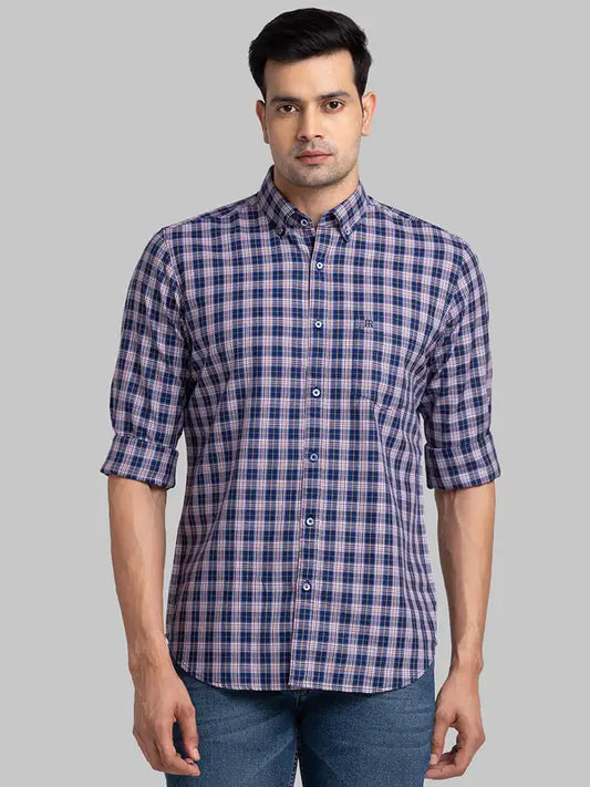 Men Contemporary Fit Blue Shirt