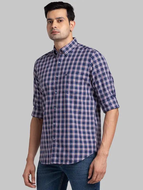 Men Contemporary Fit Blue Shirt