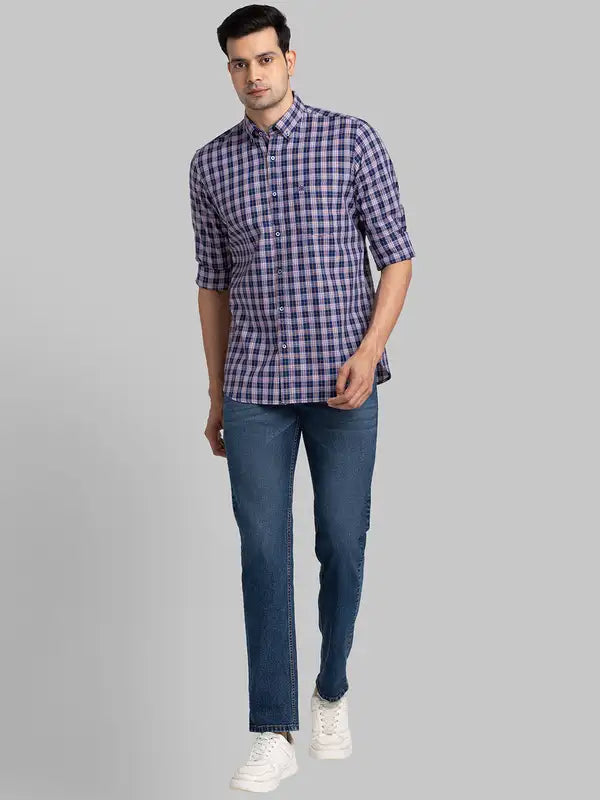 Men Contemporary Fit Blue Shirt
