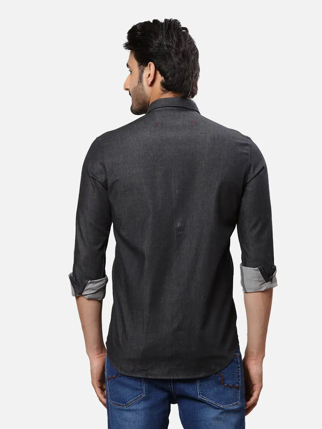 Raymond Men Blue Print Contemporary Cotton Shirt