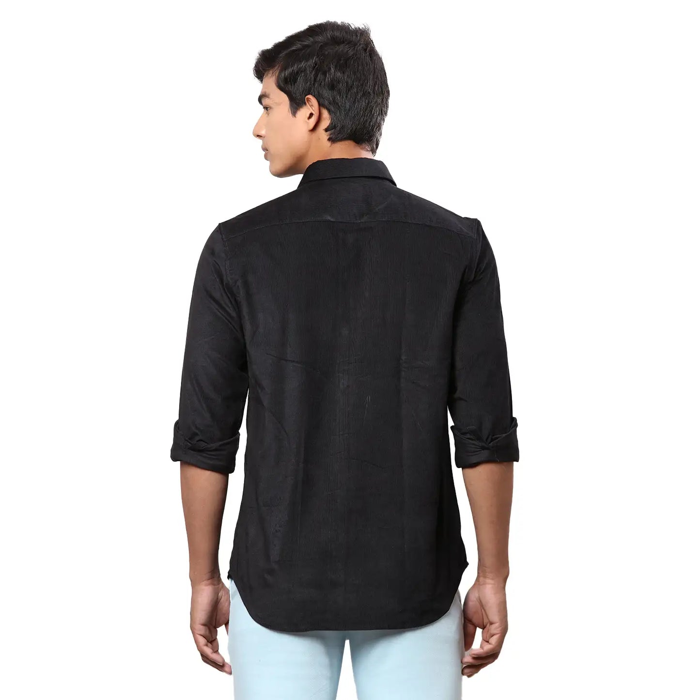 Men Green Contemporary With Pocket Solid Cotton Blend Regular Collar Shirts
