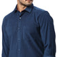 Men Blue Contemporary Fit Stripe Cotton Regular Collar Shirts