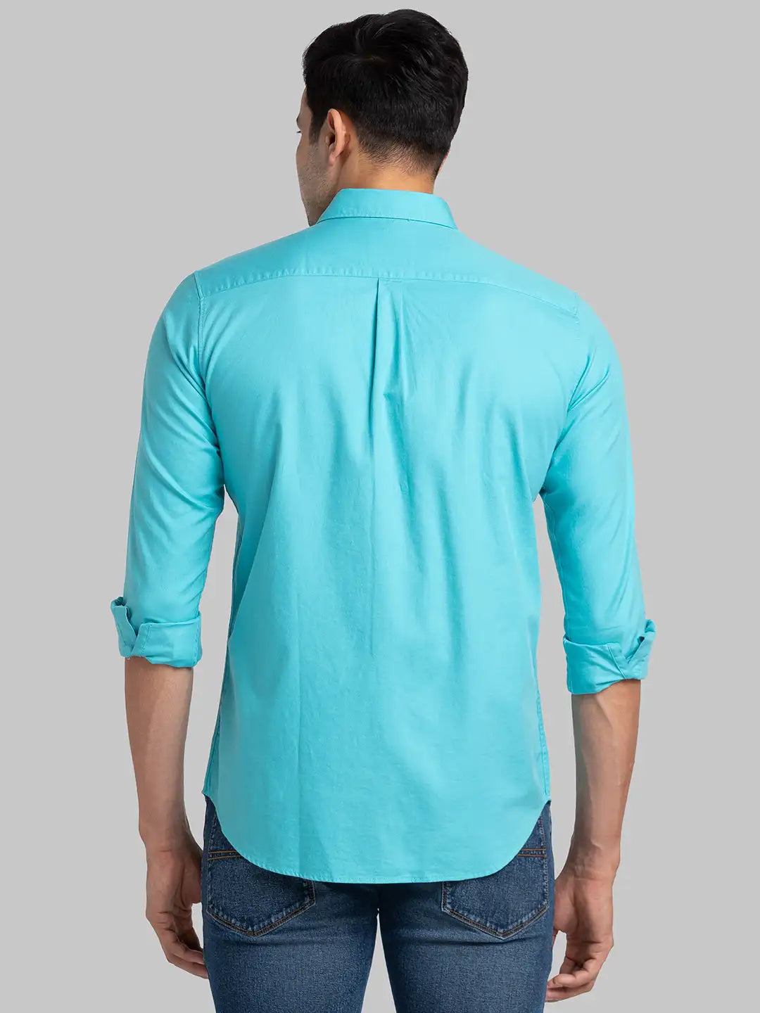 Men Blue Contemporary Print Cotton Blend Shirts