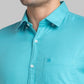Men Blue Contemporary Print Cotton Blend Shirts