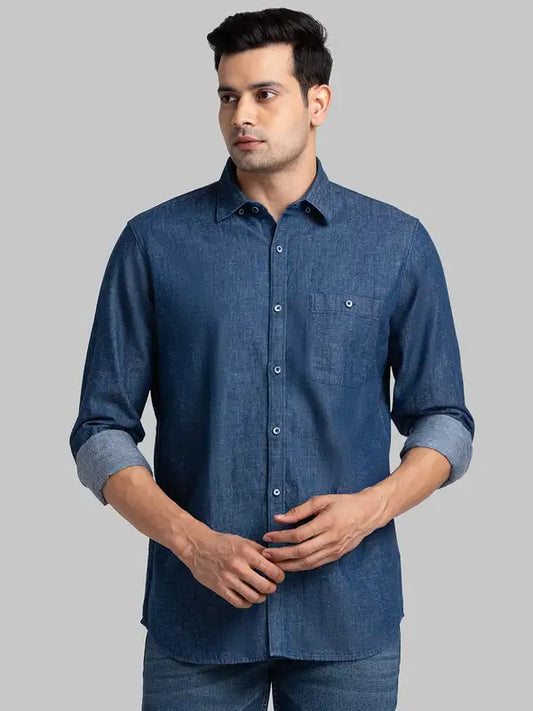 Men Contemporary With Pocket Fit Green Shirt