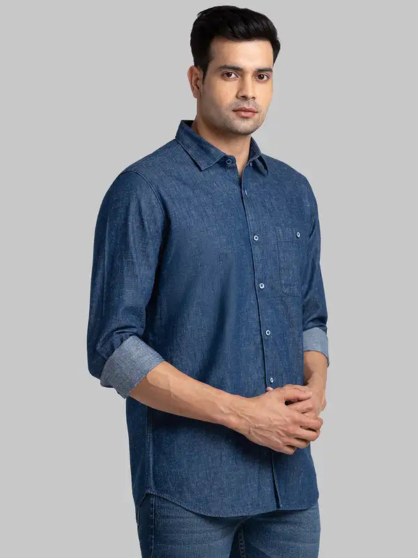Men Contemporary With Pocket Fit Green Shirt