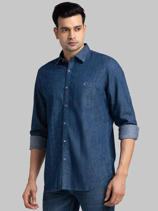 Men Contemporary With Pocket Fit Green Shirt
