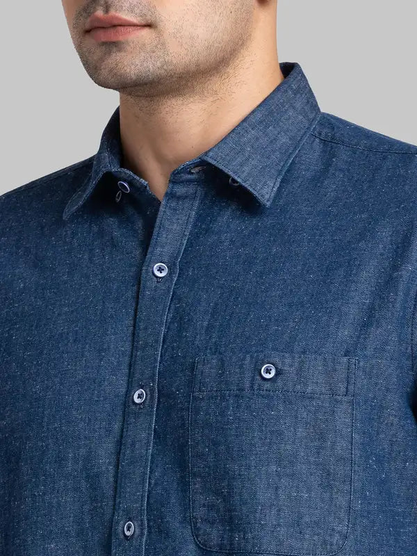 Men Contemporary With Pocket Fit Green Shirt