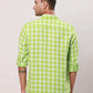 Raymond Men Yellow Checks Contemporary Fit Linen Regular Collar Shirt
